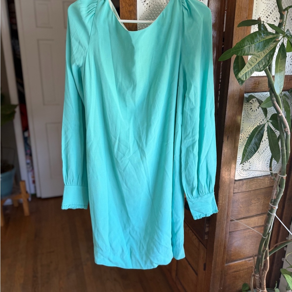 kate spade Long Sleeve Shift Dress in Aqua